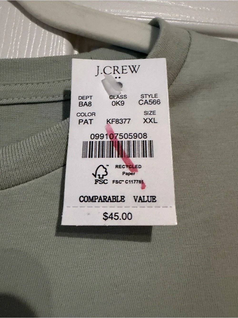 J. Crew Sage Green Crewneck Tee
